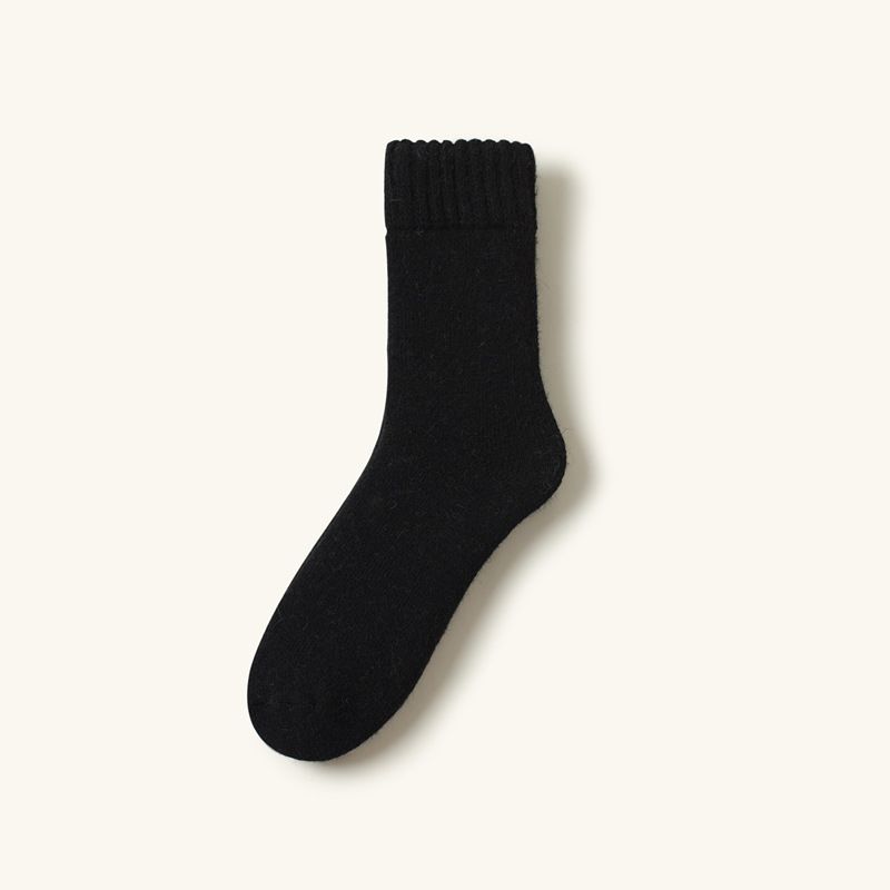 Winter Rabbit Wool Socks Women Thickened and Velvet Warm Sleep Towel Socks Men's Terry Socks Solid Color Snow Socks_maomaolike.com