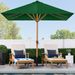 9ft Deep Square Solar Powered LED Lighted Patio Umbrella W/Faux Wood Texture, UV-Resistant Fabric, Hand Crank_maomaolike.com