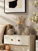 1pc Vintage Style Brown Ceramic Vase With Handle Can Hold Water, Flower Arrangement Vase Multi-scene Ornament Decoration Vase_maomaolike.com