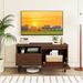 Mid Century Fluted TV Stand For 40 Inch TV Modern Entertainment Center With Compartment Hidden Cable Hole High-quality Hinges_maomaolike.com