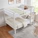 Full Over Full Bunk Bed With Thick Posts,Wooden Bunk Bed With High Guardrail And Ladder For Kids, Teens, Dorm Rooms, And Guest Rooms,No Box Spring Needed,White_maomaolike.com