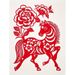 Chinese Folk Paper-Cutting Finished Horse Arrives Success Flower Blooms Wealth Transparent Waterproof Sunproof_maomaolike.com