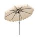 9 Feet Patio Umbrella With Crank Handle And Push Button Tilt_maomaolike.com