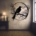 Metal Raven Crow Decor - Gothic Halloween Black Metal Wall Art Sign - Unique Halloween Garden Decor_maomaolike.com