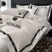Black Washed Cotton Four-Piece Set Brushed Light Luxury High-End Feel Duvet Cover Naked Sleep Bed Sheet Summer_maomaolike.com