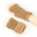Unisex Warm wool cloth with soft nap is knitted gloves wristbands fingerless gloves with velvet the cold wool false sleeves gauntlets_maomaolike.com