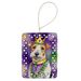 Fox Terrier King Of Mardi Gras Porcelain Ornament Christmas Tree Hanging Decorations For Home Christmas Holiday, Rectangle, Gift, Multicolor_maomaolike.com