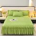 Milk Fleece Fitted Sheet Solid Color Winter Skirt With Elastic Edges For Queen/King Size Bed - Soft & Warm Taiwan Style_maomaolike.com