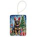 German Shepherd Christmas Reindeer Porcelain Ornament Christmas Tree Hanging Decorations For Home Christmas Holiday, Rectangle, Gift, Multicolor_maomaolike.com