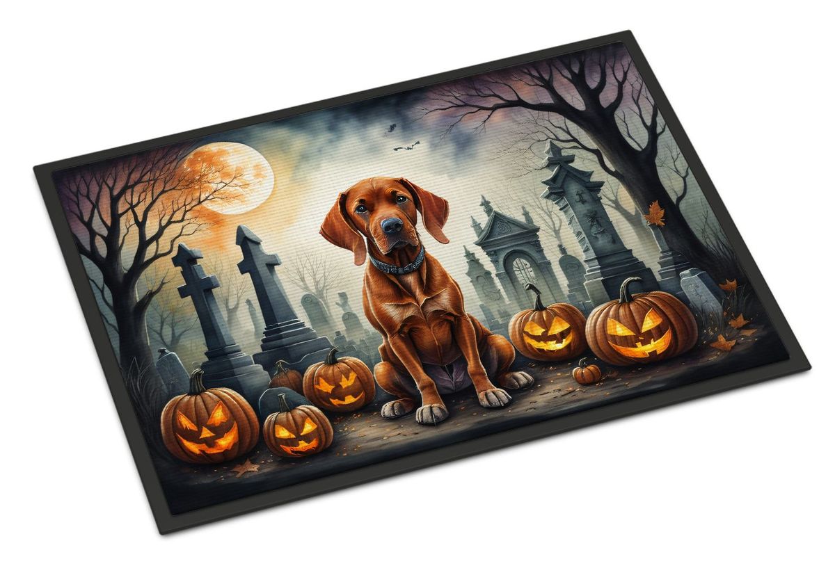 Vizsla Spooky Halloween Doormat Front Door Mat Indoor Outdoor Rugs For Entryway, Non Slip Washable Low Pile, 24H X 36W_maomaolike.com