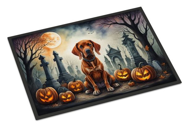 Vizsla Spooky Halloween Doormat Front Door Mat Indoor Outdoor Rugs For Entryway, Non Slip Washable Low Pile, 24H X 36W_maomaolike.com