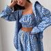 Women's Clothing new long sleeve shirt tube top high waist trousers suit Foreign Trade printing fashion _maomaolike.com