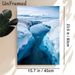 Glacial River Canyon Painting Poster, Serene Cool-toned Icy Canyon With Tranquil Blue Water Poster, Calming Natural Scenery Ideal For Living Room_maomaolike.com