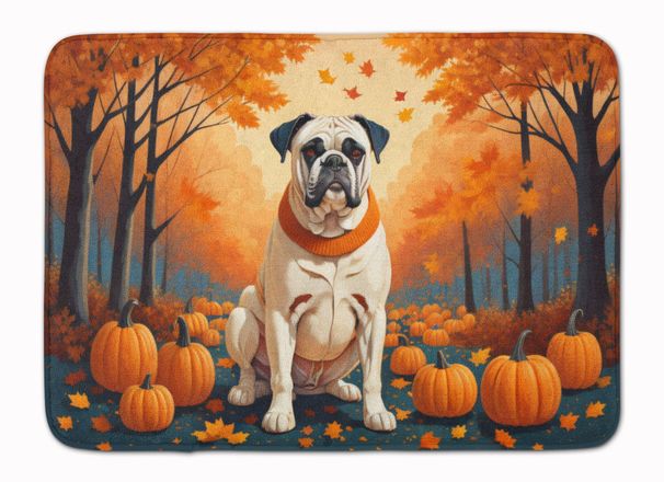 White Boxer Fall Memory Foam Kitchen Mat Machine Washable Anti-Fatigue Mat Cushion Comfort Bath Mat Or Kitchen Rug_maomaolike.com
