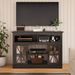47'' Farmhouse TV Stand With Adjustable Shelves, Retro TV Console With Glass Doors & LED Lights, Media Entertainment Center Storage Cabinet For Living Room, Bedroom, Kitchen, Brown_maomaolike.com