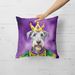 Irish Wolfhound King Of Mardi Gras Throw Pillow Machine Washable, Indoor Outdoor Decorative Pillow For Couch, Bed Or Patio, 18Hx18W_maomaolike.com
