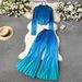 Women's Clothing Royal sister light luxury high end long sleeved pleated printed tops women's casual two piece set loose drape pleated wide leg pants_maomaolike.com