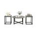 3-Piece Coffee Table Set Round Coffee Table And 2PCS Square End Tables_maomaolike.com