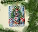Bluetick Coonhound Christmas Reindeer Porcelain Ornament Christmas Tree Hanging Decorations For Home Christmas Holiday, Rectangle, Gift, Multicolor_maomaolike.com