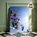 Snowboard Themed Painting Poster, Vibrant Colorful Snowboards & Ski Lift Scene Poster, Trendy Winter Sports Decor Idea For Living Room, Sports Club_maomaolike.com
