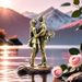 Brass Vintage Statue Kissing Couple Nordic Modern Living Room TV Wine Cabinet Home Decoration Ornament_maomaolike.com