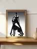 Triptych Black & White Photographic Decorative Art: Woman & Doberman, Dramatic Light & Pose, Wildness & Strength_maomaolike.com