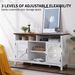 Farmhouse Sideboard Buffet Cabinet With Hinged Barn Doors, 58" Large Kitchen Storage Cabinet With Adjustable Shelves, Antique White Wood Coffee Bar Table For Dining Room, Living Room, Enterway_maomaolike.com