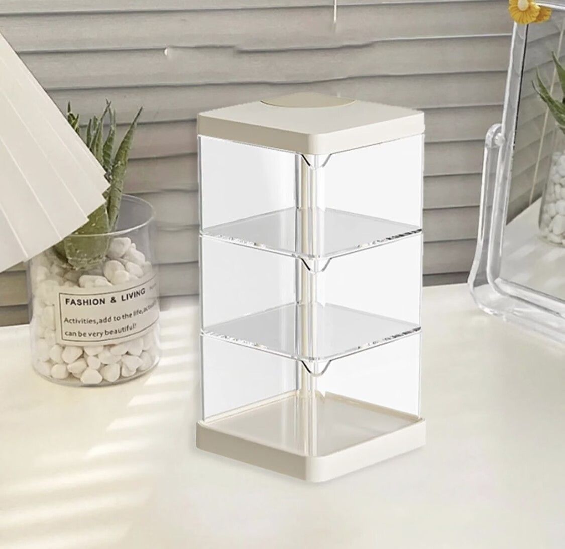 360° Rotating Makeup Organizer - 3-Tier Spinning Cosmetic Storage With Large Capacity | Clear Bathroom Vanity Organizer For Makeup, Jewelry & Skincare Products | Durable Display Shelf For Countertop_maomaolike.com