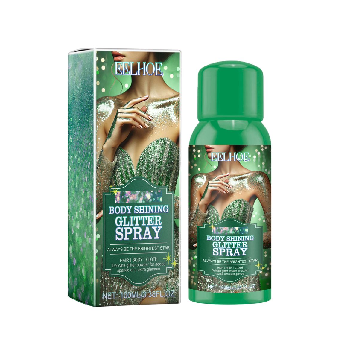 EELHOE Shining Glitter Spray, Highlighter Spray Natural Stereoscopic Long-Lasting Brightening Glitter_maomaolike.com