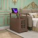 Narrow Side Table End Table With Charging Station, USB Ports, Modern End Table_maomaolike.com