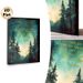Starry Forest Inspirational Quote Painting Poster, Serene Watercolor-style Starry Night Pine Forest Poster, Thought-provoking Motivational Quote Decor_maomaolike.com