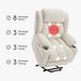 Power Lift Recliner Chair For Elderly, Recliner Chair With Massage & Heat, Electric Leather Lift Recliner Chair For Living Room With Side Pocket, USB & Type-C Charge Port, Beige_maomaolike.com