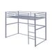 Metal Loft Bed Twin Size, Loft Bed Frame With Safety Guard Rails & Flat Ladder, Twin Loft Bed For Kids Teens Adults, Gray_maomaolike.com