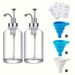 1pc Coffee Syrup Dispensers With Pump Heads And Funnel, 500Ml/17Oz Glass Containers, Press Dispenser_maomaolike.com