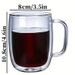 Double-layered Glass Cup With Transparent Heat-resistant Handle, Suitable For Coffee, Tea, And Smoothies, Christmas Holiday Gift_maomaolike.com