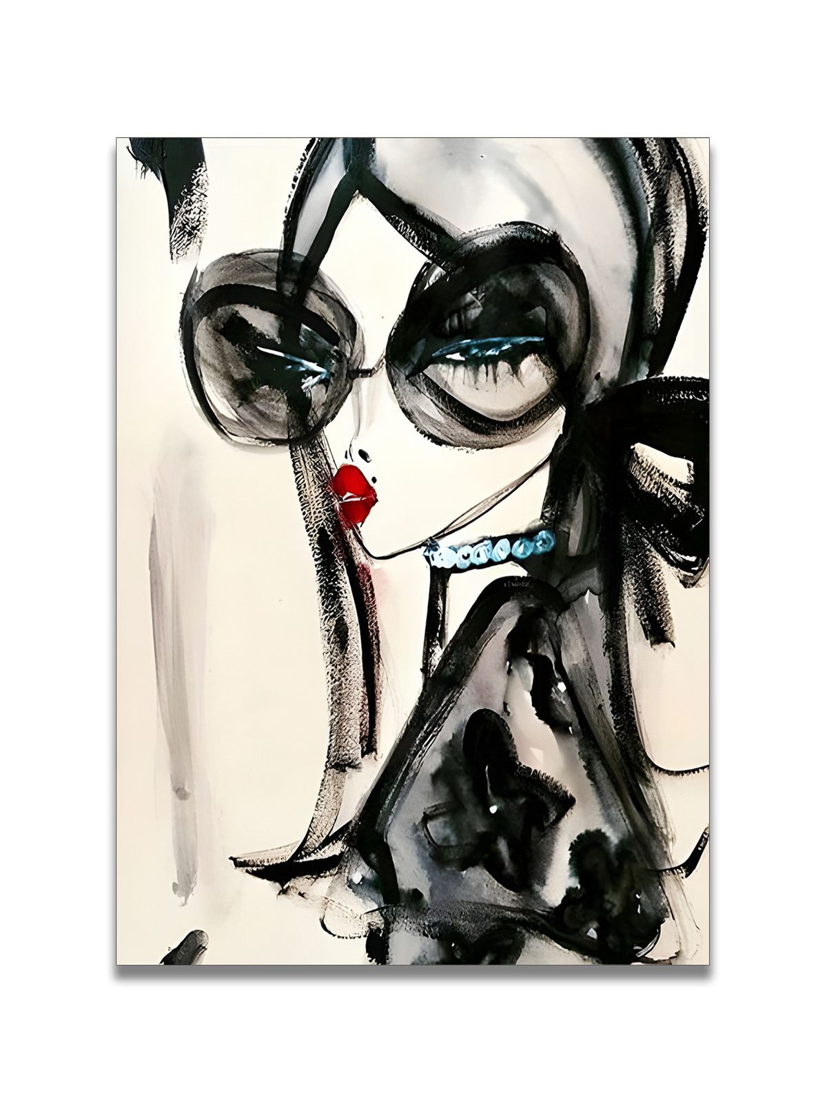 Abstract Style, Sensual And Beautiful Woman, Home Décor Painting, Wall Art Poster, Living Room Sofa Backdrop Decoration, Art Exhibition Piece_maomaolike.com