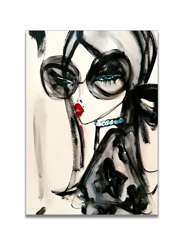 Abstract Style, Sensual And Beautiful Woman, Home Décor Painting, Wall Art Poster, Living Room Sofa Backdrop Decoration, Art Exhibition Piece_maomaolike.com