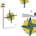 Brigid's Cross Floral Painting Poster, Soft Watercolor Style Poster, Delicate Woven Green Cross With Yellow And White Blooms, Suitable For Home Wall_maomaolike.com