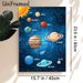 Solar System Painting Poster, Vibrant Cartoon-style Labeled Planets & Starry Space Poster, Informative Space-themed Decor Ideal For Study Room, Home_maomaolike.com