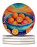 Colorful Oranges Large Sandstone Coasters Pack Of 4 Absorbent Round Coasters Decor Gifts For Men Or Women, 4 In, Multicolor_maomaolike.com