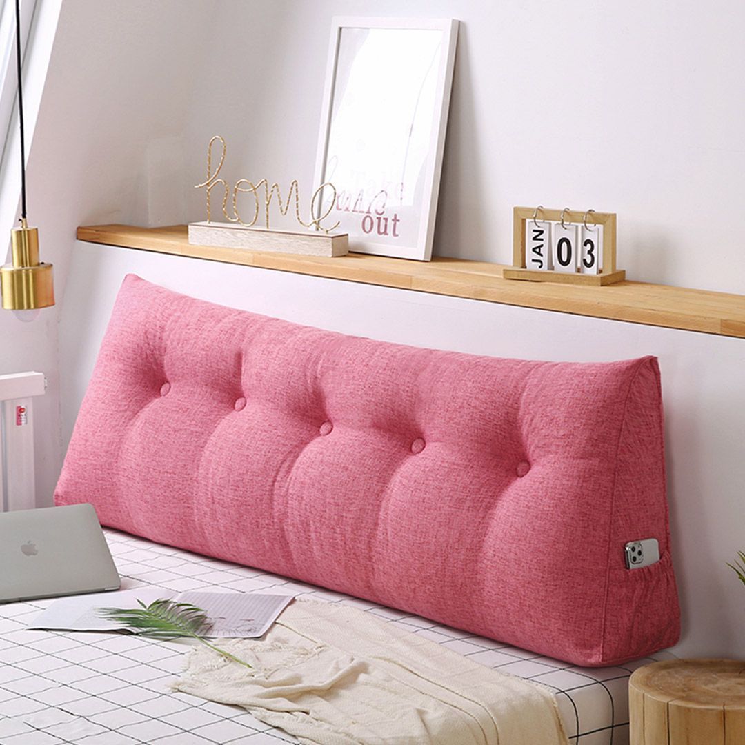 SOGA 2X 150cm Pink Triangular Wedge Bed Pillow Headboard Backrest_maomaolike.com