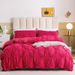 Craft Flower Solid Color Quilt Cover Three Piece Set Full Size For Bedding_maomaolike.com