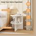 Half Round End Table With Open Shelves For Small Space Open Shelves Provide Foot Pads For Living Room, Bedroom And Office_maomaolike.com