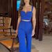 Women's Clothing Two-piece casual off-shoulder solid one-shoulder ruffle sleeves _maomaolike.com