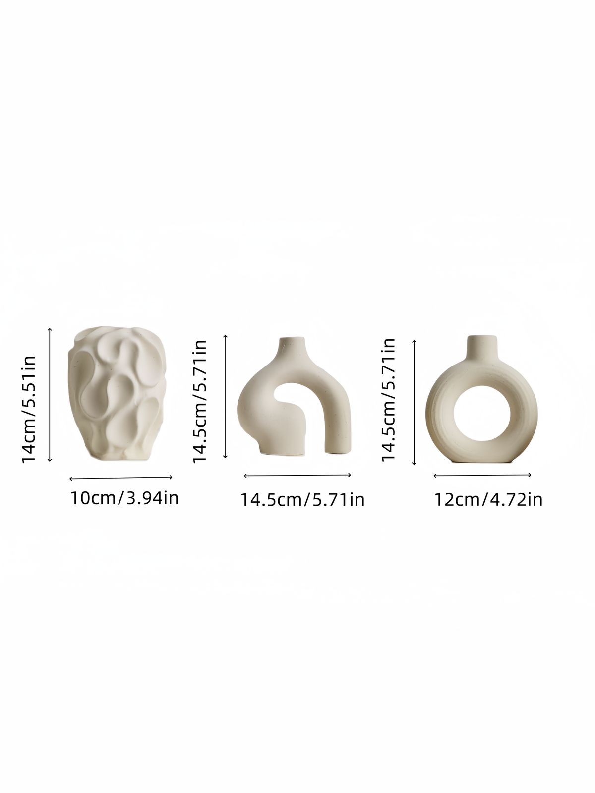 3PC Ceramic Vase Set, Modern Minimalist Style Hollow Spiral Vase, Decorative Vase For Home Living Room Bedroom Office, Ornaments_maomaolike.com