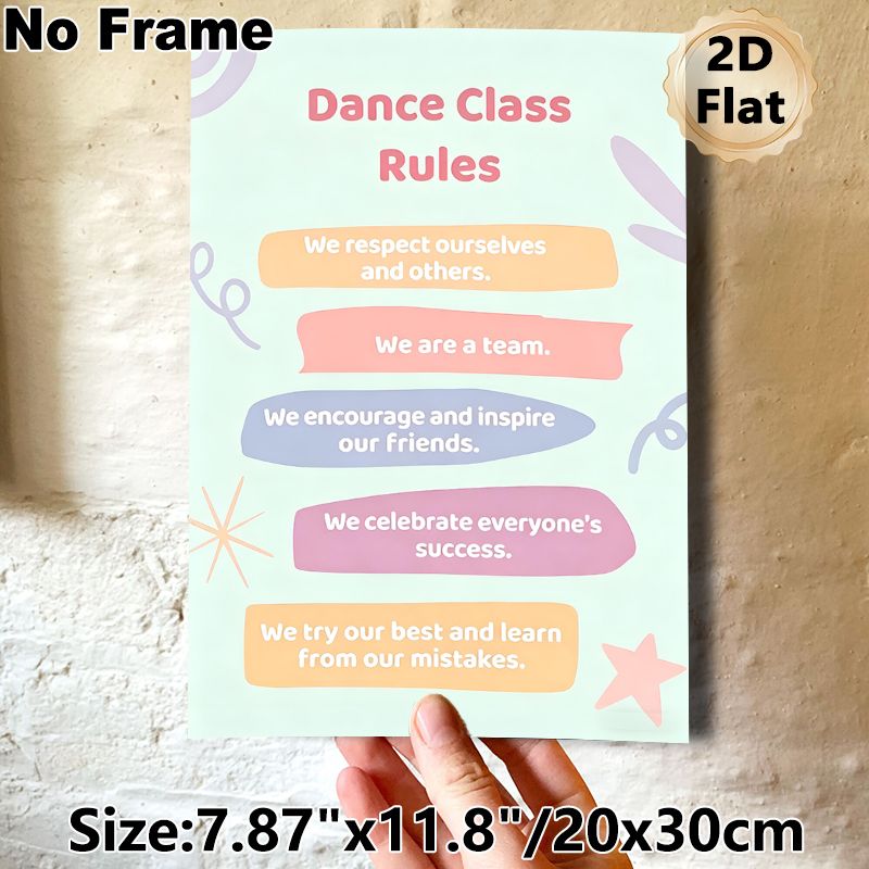 Dance Class Rules Painting Poster, Pastel-colored Playful Rule-themed Poster, Clearly Presents Positive Class Guidelines, Suitable For Dance Studio_maomaolike.com