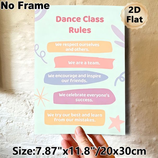 Dance Class Rules Painting Poster, Pastel-colored Playful Rule-themed Poster, Clearly Presents Positive Class Guidelines, Suitable For Dance Studio_maomaolike.com