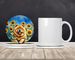 Chow Chow In Sunflowers Large Sandstone Coasters Pack Of 4 Absorbent Round Coasters Decor Gifts For Men Or Women, 4 In, Multicolor_maomaolike.com