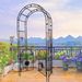 Metal Garden Arch With Doors Garden Arbor Trellis Climbing Plants Support Arch Outdoor Arch Wedding Arch Party Events Archway Black_maomaolike.com