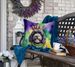 Portuguese Water Dog King Of Mardi Gras Throw Pillow Machine Washable, Indoor Outdoor Decorative Pillow For Couch, Bed Or Patio, 18Hx18W_maomaolike.com